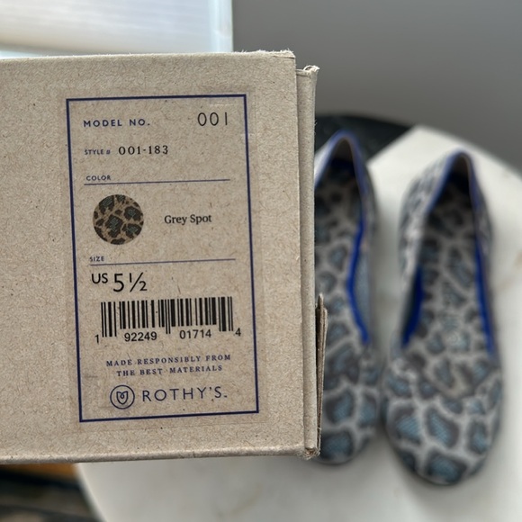 Rothy's Grey Spotted Round Toe Flats, Limited Edition Print - Picture 16 of 16